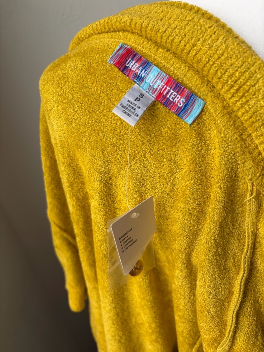 Urban Outfitters Adeline Mustard Yellow Knit Button Front Cardigan Top SP NWT - Picture 2 of 9